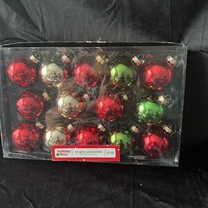 Vintage Holiday Time 14 count glass ornaments